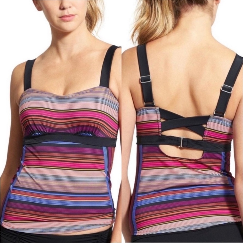 Athleta Women’s Capri Stripe Pura Tankini Top Swimwear – Size 34 B/C - Beach